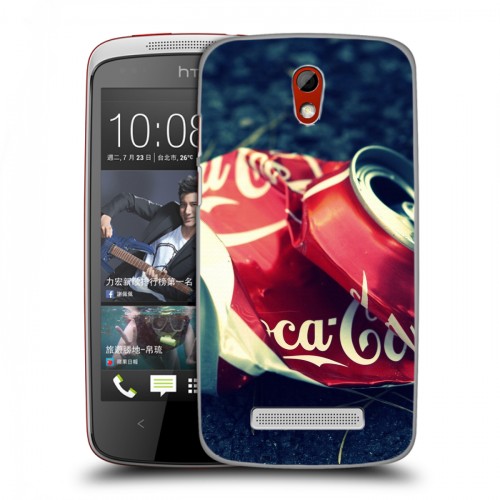 Дизайнерский пластиковый чехол для HTC Desire 500 Coca-cola