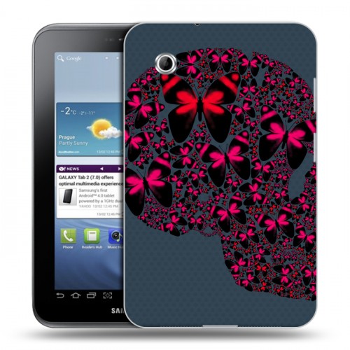 Дизайнерский силиконовый чехол для Samsung Galaxy Tab 2 7.0 Текстурные черепа