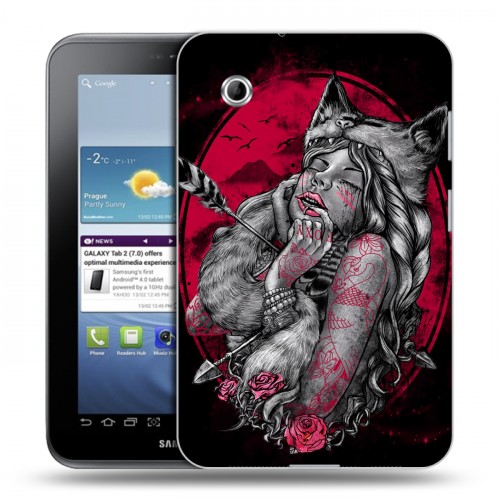 Дизайнерский силиконовый чехол для Samsung Galaxy Tab 2 7.0 Тату эстетика