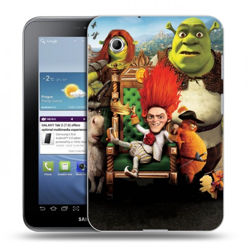 Дизайнерский силиконовый чехол для Samsung Galaxy Tab 2 7.0 Шрек