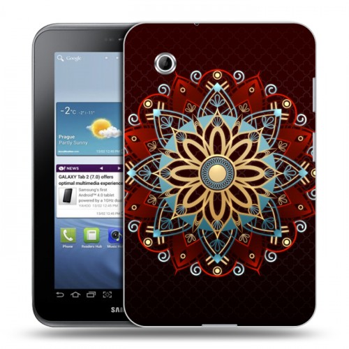 Дизайнерский силиконовый чехол для Samsung Galaxy Tab 2 7.0 Светящиеся мандалы
