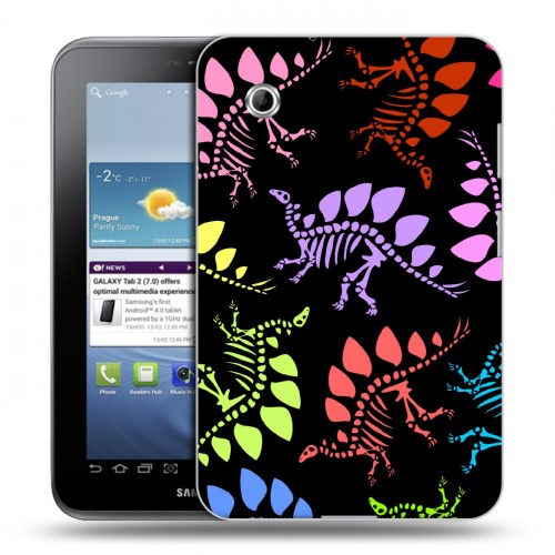Дизайнерский силиконовый чехол для Samsung Galaxy Tab 2 7.0 Узоры динозавров