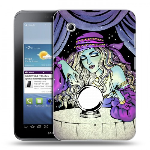 Дизайнерский силиконовый чехол для Samsung Galaxy Tab 2 7.0 Совы и волшебницы