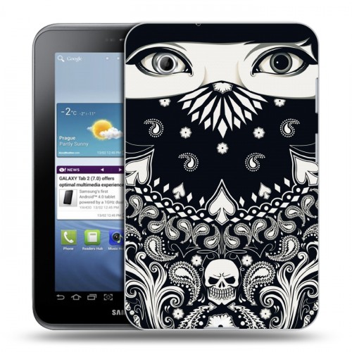 Дизайнерский силиконовый чехол для Samsung Galaxy Tab 2 7.0 Маски Black White