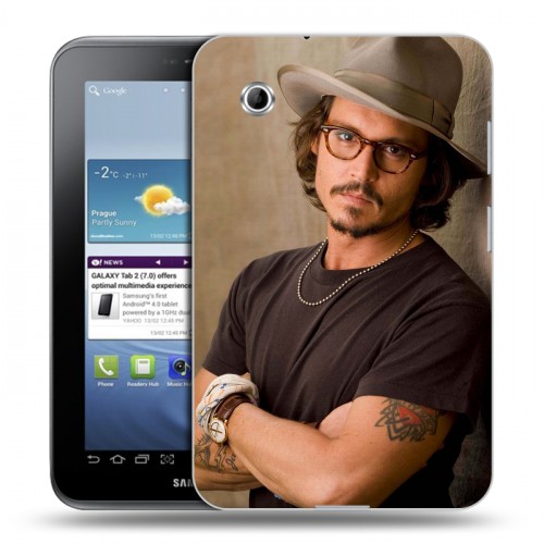 Дизайнерский силиконовый чехол для Samsung Galaxy Tab 2 7.0 Джонни Депп