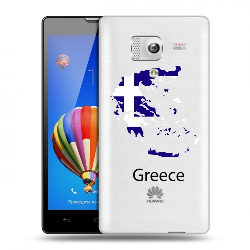 Полупрозрачный дизайнерский пластиковый чехол для Huawei Honor 3 флаг греции