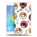 Полупрозрачный дизайнерский силиконовый чехол для  Meizu MX3 Прозрачные кошки