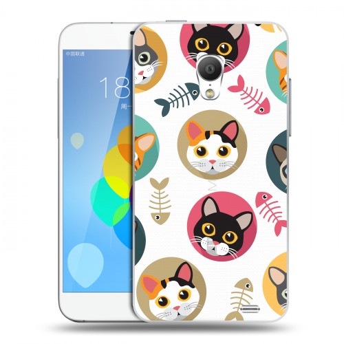 Полупрозрачный дизайнерский пластиковый чехол для  Meizu MX3 Прозрачные кошки