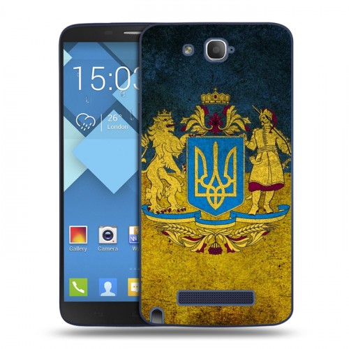 Дизайнерский пластиковый чехол для Alcatel One Touch Hero Флаг Украины