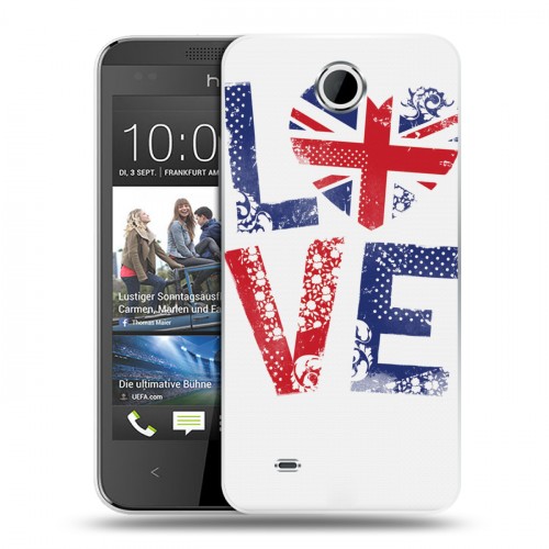 Дизайнерский пластиковый чехол для HTC Desire 300 British love