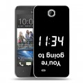 Дизайнерский пластиковый чехол для HTC Desire 300 Черно и кратко