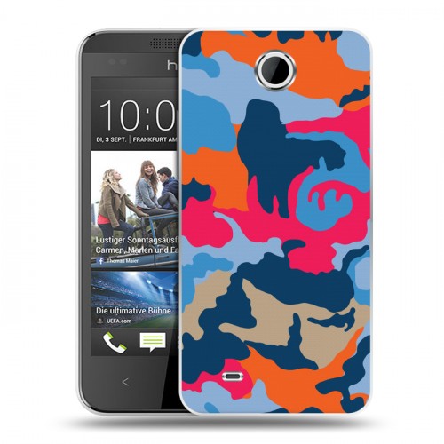 Дизайнерский силиконовый чехол для HTC Desire 300 Кислотный камуфляж