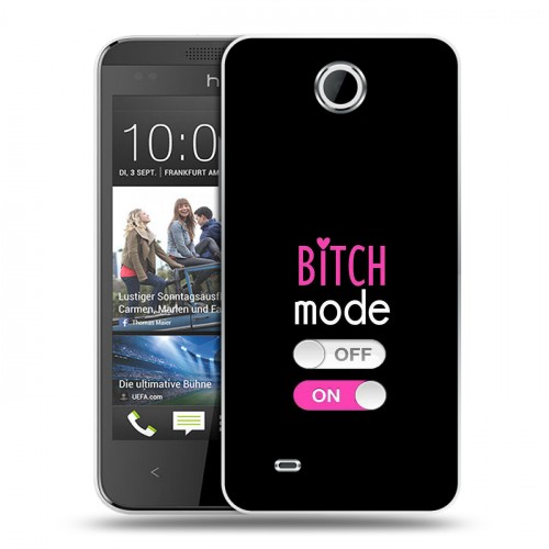 Дизайнерский пластиковый чехол для HTC Desire 300 Минимализм на черном