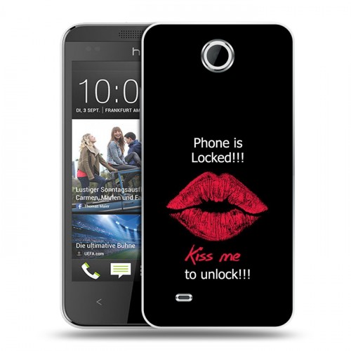 Дизайнерский пластиковый чехол для HTC Desire 300 Минимализм на черном