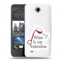 Полупрозрачный дизайнерский силиконовый чехол для HTC Desire 300 День Святого Валентина