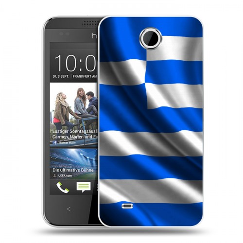 Дизайнерский пластиковый чехол для HTC Desire 300 Флаг Греции