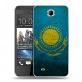 Дизайнерский пластиковый чехол для HTC Desire 300 Флаг Казахстана