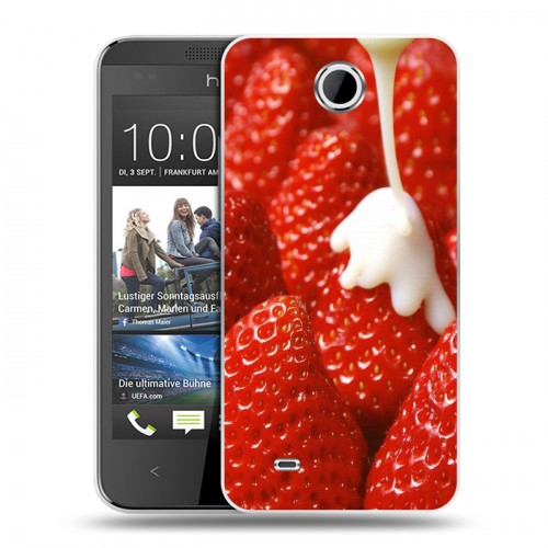 Дизайнерский пластиковый чехол для HTC Desire 300 Клубника