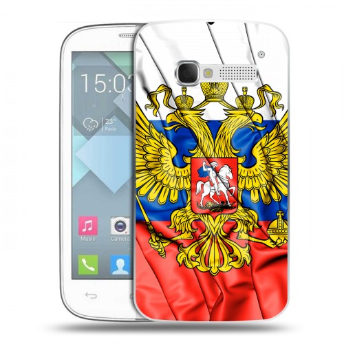 Дизайнерский пластиковый чехол для Alcatel One Touch Pop C5 Российский флаг