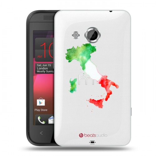 Полупрозрачный дизайнерский пластиковый чехол для HTC Desire 200 Флаг Италии