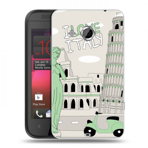 Дизайнерский пластиковый чехол для HTC Desire 200 Столичные зарисовки