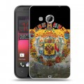 Дизайнерский пластиковый чехол для HTC Desire 200 Российский флаг