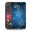 Дизайнерский пластиковый чехол для HTC Desire 200 Снежинки