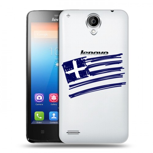 Полупрозрачный дизайнерский пластиковый чехол для Lenovo S890 флаг греции