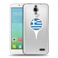 Полупрозрачный дизайнерский силиконовый чехол для Alcatel One Touch Idol флаг греции