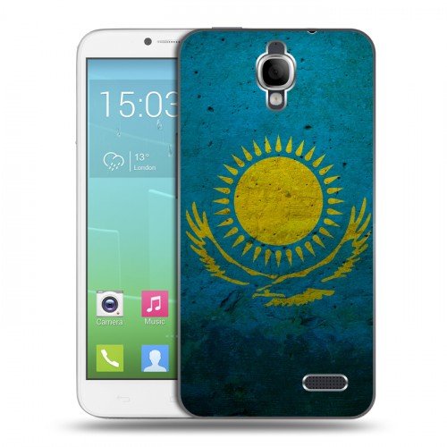 Дизайнерский силиконовый чехол для Alcatel One Touch Idol Флаг Казахстана