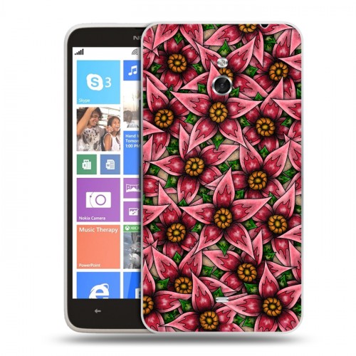 Дизайнерский пластиковый чехол для Nokia Lumia 1320 Цветочные татуировки