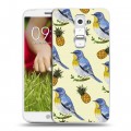 Дизайнерский пластиковый чехол для LG Optimus G2 mini Птицы и фрукты