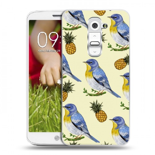 Дизайнерский пластиковый чехол для LG Optimus G2 mini Птицы и фрукты