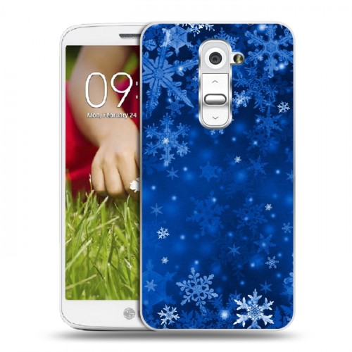 Дизайнерский пластиковый чехол для LG Optimus G2 mini Снежинки