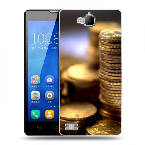 Дизайнерский пластиковый чехол для Huawei Honor 3c Текстуры денег