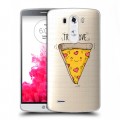 Полупрозрачный дизайнерский пластиковый чехол для LG G3 (Dual-LTE) Прозрачная Пицца