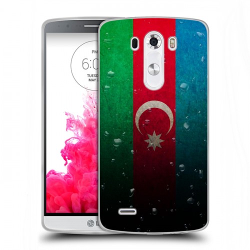 Дизайнерский пластиковый чехол для LG G3 (Dual-LTE) Флаг Азербайджана