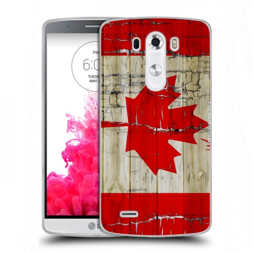 Дизайнерский пластиковый чехол для LG G3 (Dual-LTE) Флаг Канады