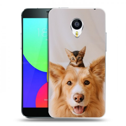 Дизайнерский пластиковый чехол для Meizu MX4 Собака и котенок