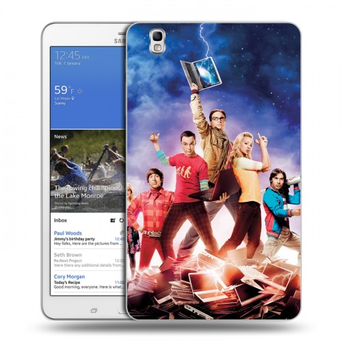 Дизайнерский силиконовый чехол для Samsung Galaxy Tab Pro 8.4 Теория большого взрыва