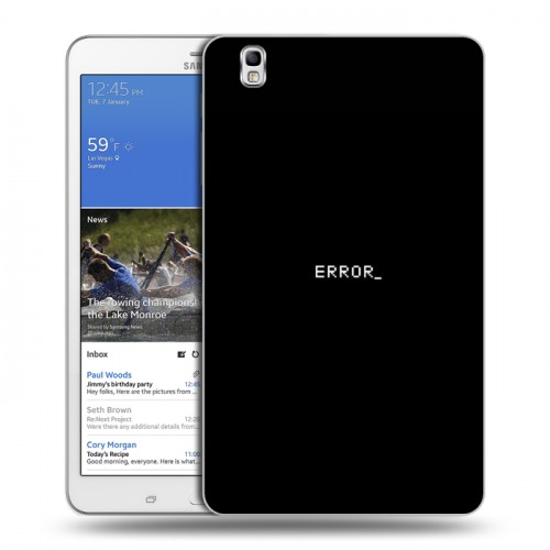 Дизайнерский силиконовый чехол для Samsung Galaxy Tab Pro 8.4 Минимализм на черном