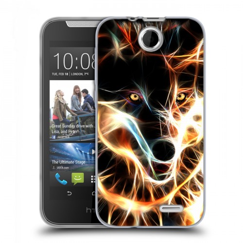 Дизайнерский силиконовый чехол для HTC Desire 310 Пламенные животные