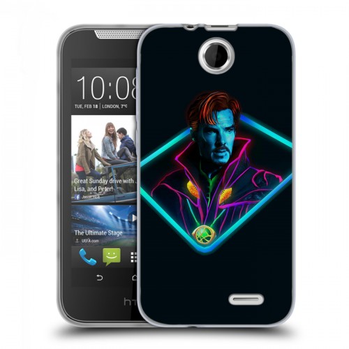 Дизайнерский силиконовый чехол для HTC Desire 310 Неоновые супергерои