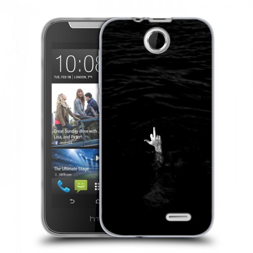 Дизайнерский силиконовый чехол для HTC Desire 310 Черно и кратко