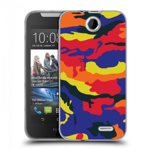 Дизайнерский силиконовый чехол для HTC Desire 310 Кислотный камуфляж