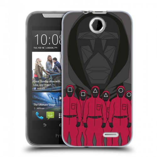 Дизайнерский силиконовый чехол для HTC Desire 310 Игра в кальмара