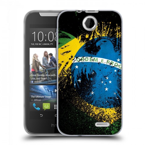 Дизайнерский силиконовый чехол для HTC Desire 310 Флаг Бразилии