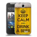 Дизайнерский силиконовый чехол для HTC Desire 310 Пузырьки пива