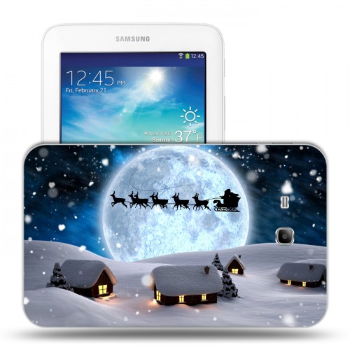 Дизайнерский силиконовый чехол для Samsung Galaxy Tab 3 Lite дед мороз