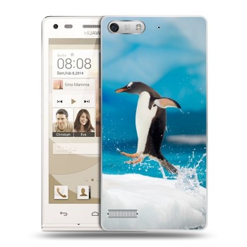 Дизайнерский силиконовый чехол для Huawei Ascend G6 Пингвины (на заказ)